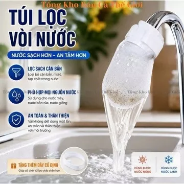 Combo 20/50/100 Túi lọc vòi nước đa năng Giữ cặn bẩn Tạp chất Cải thiện chất lượng nước sinh hoạt Cho gia đình -BCTG8386