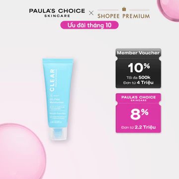 Kem dưỡng ẩm dịu nhẹ không chứa dầu dành cho da dầu Paula's Choice Clear Oil - Free Moisturizer - Deluxe 3ml 3802