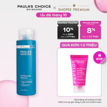 Sữa rửa mặt làm sạch lỗ chân lông và giảm dầu thừa Paula's Choice Skin Balancing Oil-Reducing Cleanser 473ml - 1151