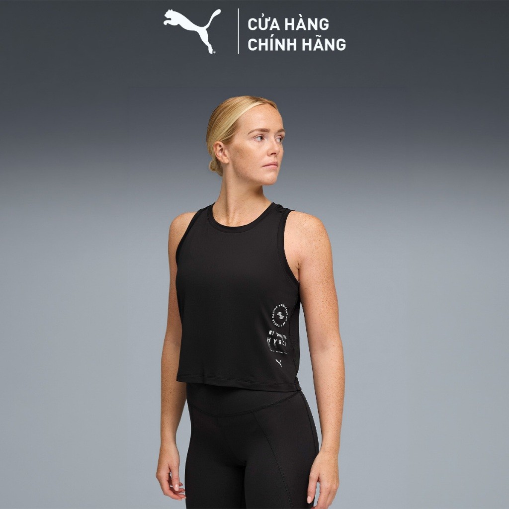 Áo Thun Tập Luyện PUMA Nữ W HYROX CLOUDTHERMO CROPTANK Black Màu Đen