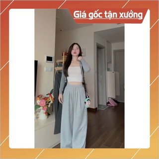 Quần fom ống suông cạp cao có túi vải nỉ 2 da cao cấp, quần thu đông nữ