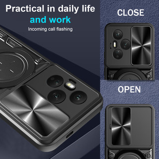 Dành Cho Honor 400 Lite 400Pro 400Lite Honor400 5G 2025 Đẩy Trượt Bảo Vệ Ống Kính Máy Ảnh Ốp điện thoại Cứng Cho Honor 400 Thông Minh Từ Nhẫn Giá Đỡ Giá Đỡ Vỏ Giáp Chống Sốc Ốp điện thoại