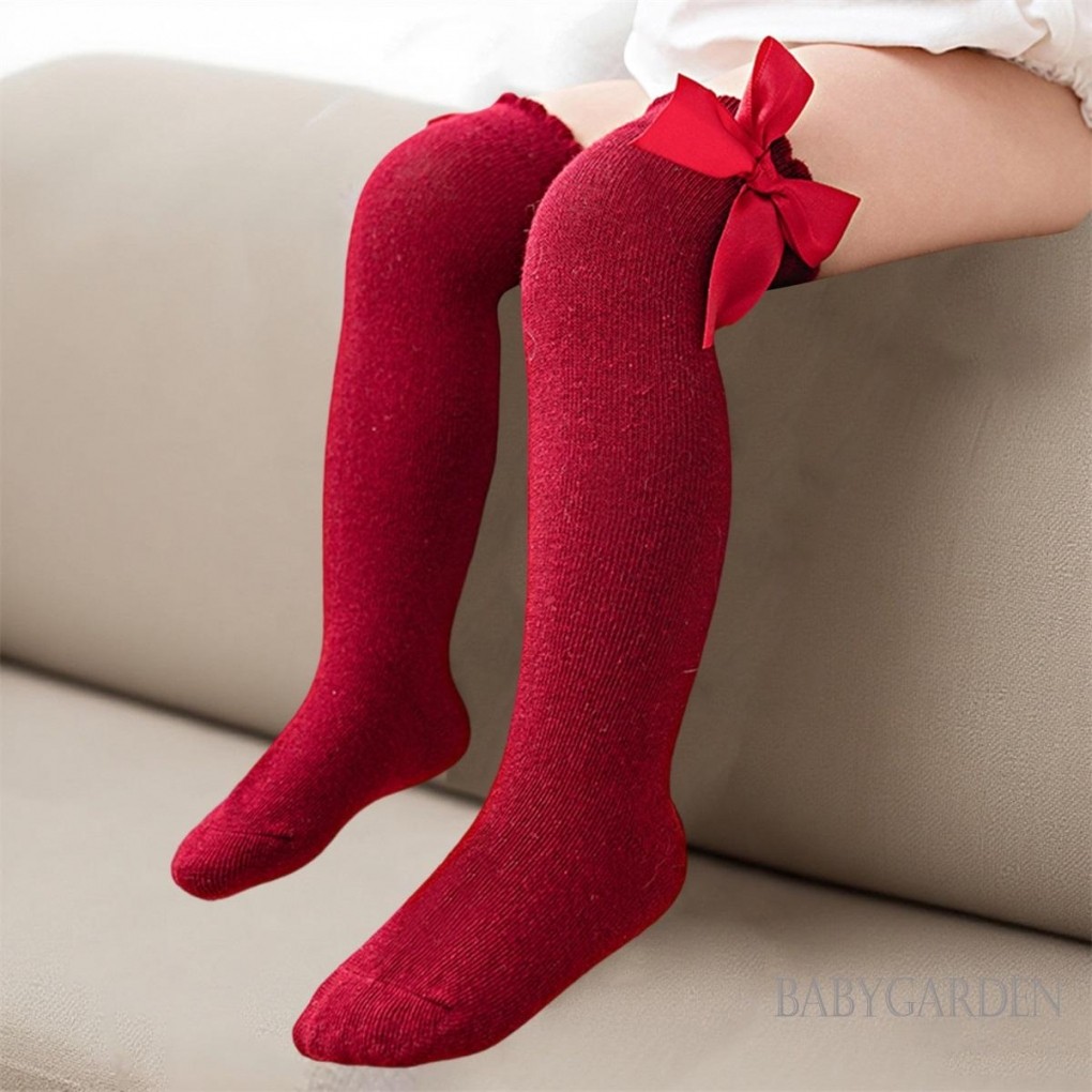 1-5 tuổi Tất cao đến đầu gối cho bé gái có nơ trang trí cho mùa thu đông