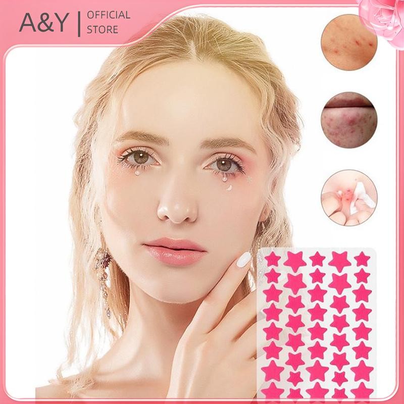 Miếng dán che mụn A & Y 200/400 cái, hỗ trợ giảm mụn và che phủ vết thâm, thiết kế hình ngôi sao đáng yêu.