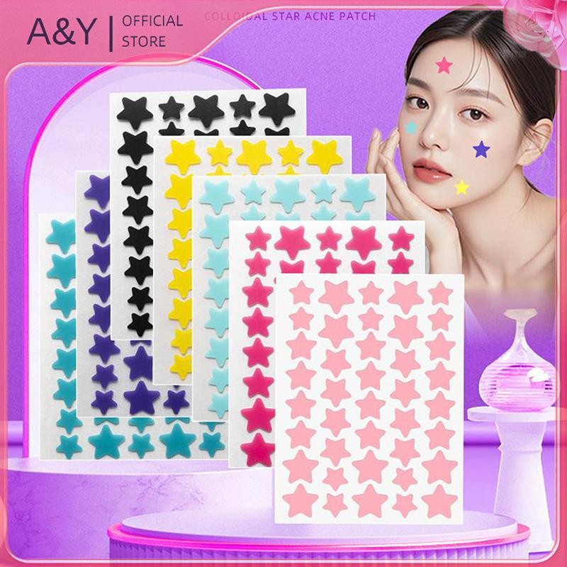 Miếng dán che mụn A & Y 200/400 cái, hỗ trợ giảm mụn và che phủ vết thâm, thiết kế hình ngôi sao đáng yêu.