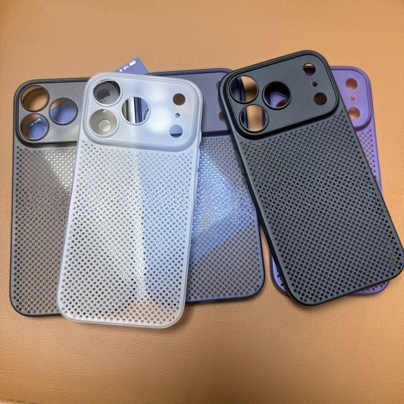 Tản Nhiệt Thoáng Khí Làm Mát Ốp lưng Apple iPhone 17 Pro Max Màu Trơn Rỗng Ốp Lưng Cho iPhone 17ProMax 17Pro Ốp lưng PC Bìa Cứng