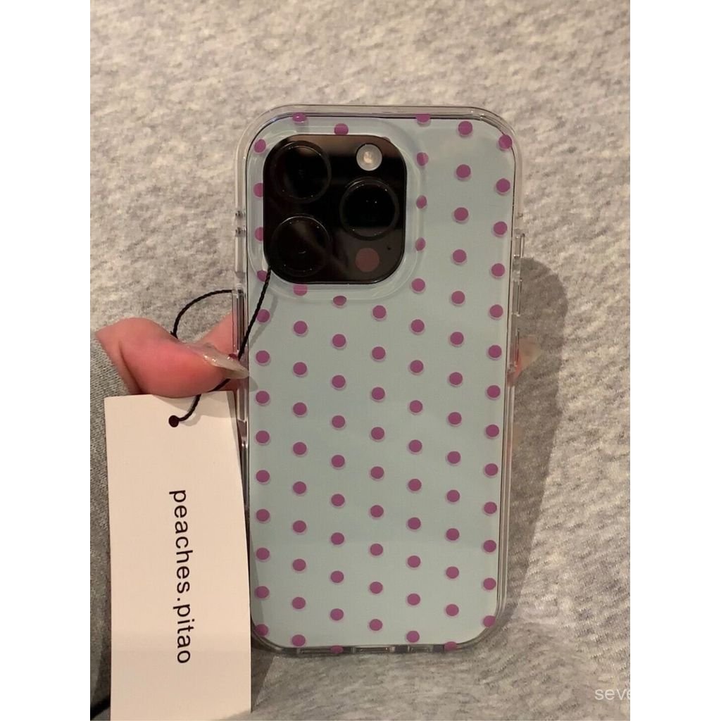 Ốp Điện Thoại Thích Hợp Cho iPhone 7 8 X XS XR XSMAX 11 12 13 14 15 16 17 Pro max Plus Air Blue Bottom Purple Polka Dot Vỏ Bảo Vệ Chống Sốc Bao Gồm Tất Cả TJUB