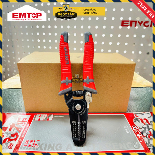 [Chính hãng] Kìm tuốt dây điện EMTOP 7" tuốt dây từ 0.6-2.6mm cao cấp