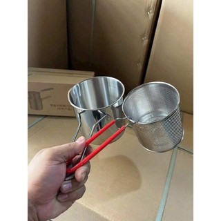 [Mẫu mới] Nồi chiên ngập dầu có tay cầm kèm rổ lọc chất liệu thép không gỉ, giúp tiết kiệm dầu - tiện dụng, siêu bền
