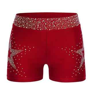 Yhong Trẻ Em Bé Gái Sáng Bóng Kim Cương Giả Thể Dục Vũ Trang Phục Co Giãn Dây Thắt Lưng Quần Short
