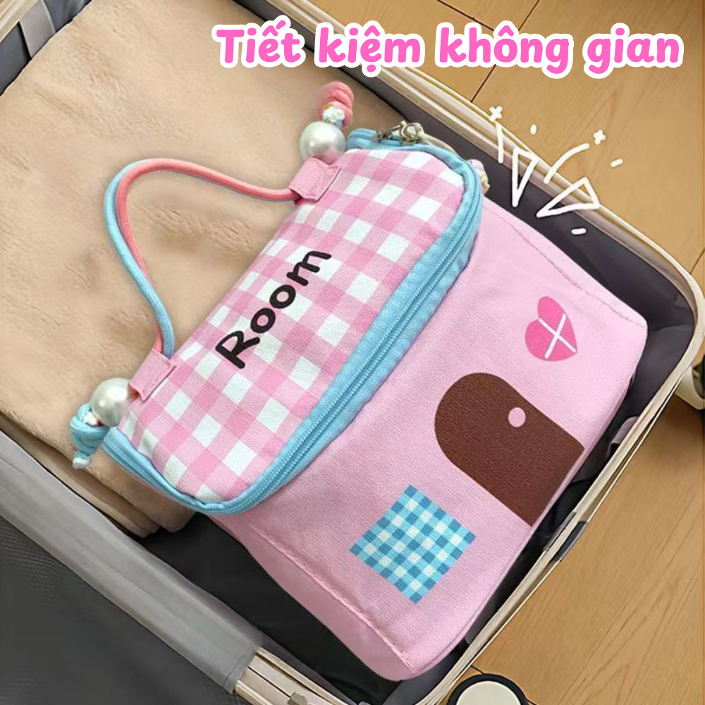 Túi Đựng Đồ Dopamine Cầm Tay, Túi Đựng Mỹ Phẩm Dung Tích Lớn Chống Thấm Nước