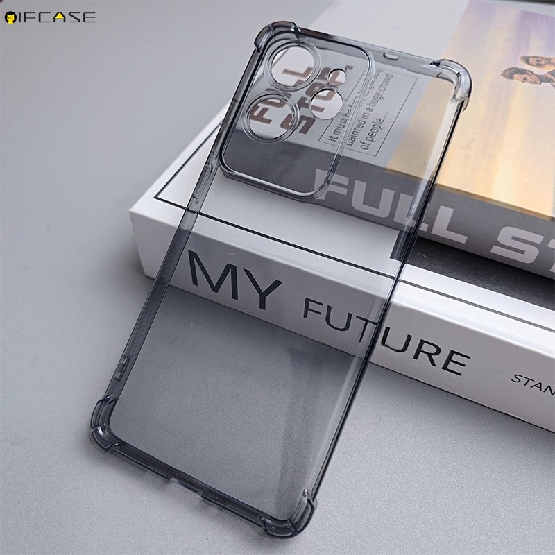 Ốp Lưng Trong Suốt Đen Xám Xanh Túi Khí Đơn Giản Chống Rơi Vỏ Mềm Chống Sốc Cho Meizu 21 20 18 Pro