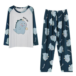 Bộ Đồ Ngủ Nam Mới Xuân Thu, Cotton Mỏng, Phù Hợp Cho Ngày Hè