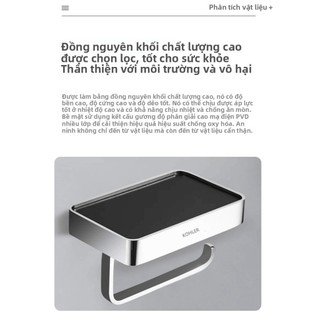 【 KOHLER 】Giá đỡ khăn giấy, giá đỡ giấy cuộn đa chức năng, giá đỡ giấy vệ sinh chống nước không cần khoan, giá đỡ khăn g