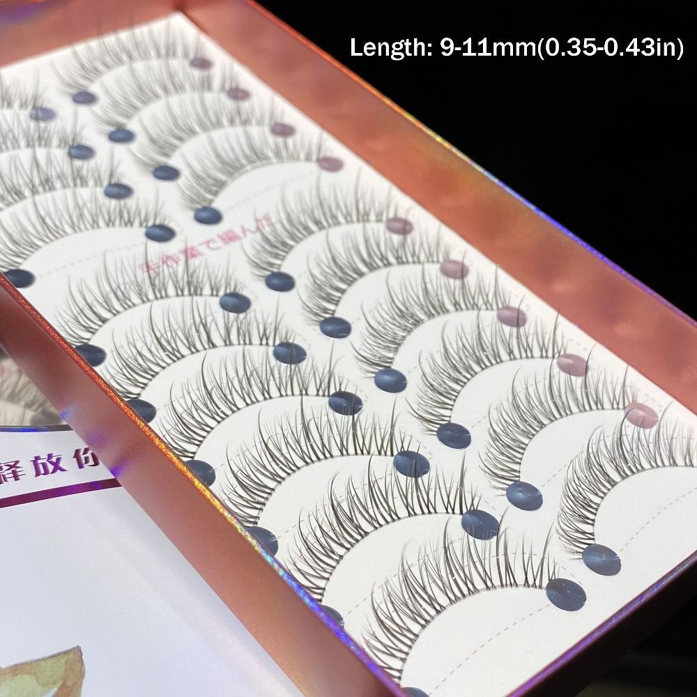 EBINLANDS 10 Đôi Lông Mi, Lông Mi Giả Tự Nhiên Handmade, Khối Lượng Wispy Chồn Lông Mi Giả Trang Điểm Nối Mi
