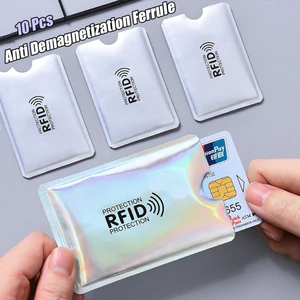 10 Chiếc Lá Nhôm Chống Cắt Bỏ Thẻ Ngân Hàng Chống Trộm Swipe ID Bảo Vệ Thẻ Chống Trộm Chống