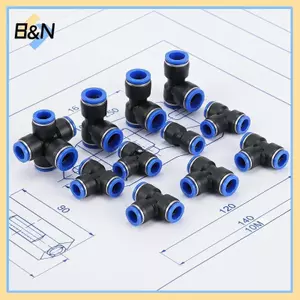 B & N 10 CÁI PK PZA PY Phụ kiện khí nén 8 mm 12 mm Đầu nối Qui khí cho dây chuyền lắp ráp xưởng.