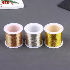 ECK 100m / 328ft Dây thép mạ đồng không phai Dây điêu khắc kim loại có thể uốn cong để làm đồ trang sức hoa thủ công 0,3 / 0,4 / 0,5mm HOT