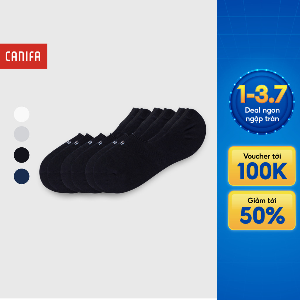 Combo 3 đôi tất ẩn nam CANIFA tất lười đeo giày tính năng Anti Bac hỗ trợ hạn chế mùi 8AX26A003