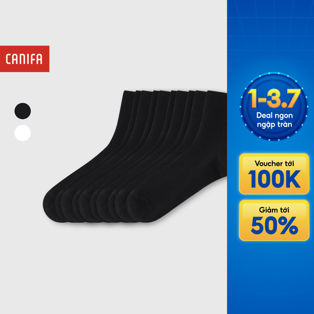 Combo 5 đôi tất nam CANIFA cổ cao kháng khuẩn khử mùi 8AX25A013