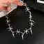 AqToCna Punk Kim Loại Gai Đinh Tán Choker Nelace Dành Cho Nam Nữ Gothic Hip Hop Hai Lớp Xương Đòn Dây Xích Nelace Y2K Phụ Kiện Trang Sức AqToCna