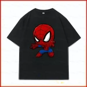 2026 Người Nhện Thương Hiệu Ngày Mới Áo Thun 220g Dày cotton Tee Peter Parker Avenger Siêu Anh Hùng
