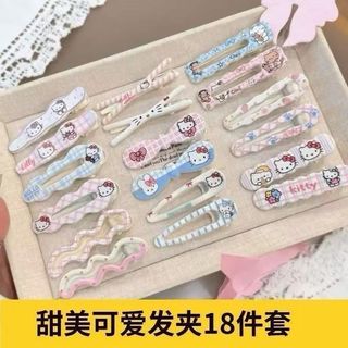 Set 18 Kẹp Tóc Nữ Hello Kitty Dễ Thương – Bộ Kẹp Mái, Kẹp Càng Cua Mini, Phối Màu Xinh Xắn Cho Bé Gái Và Nữ Sinh