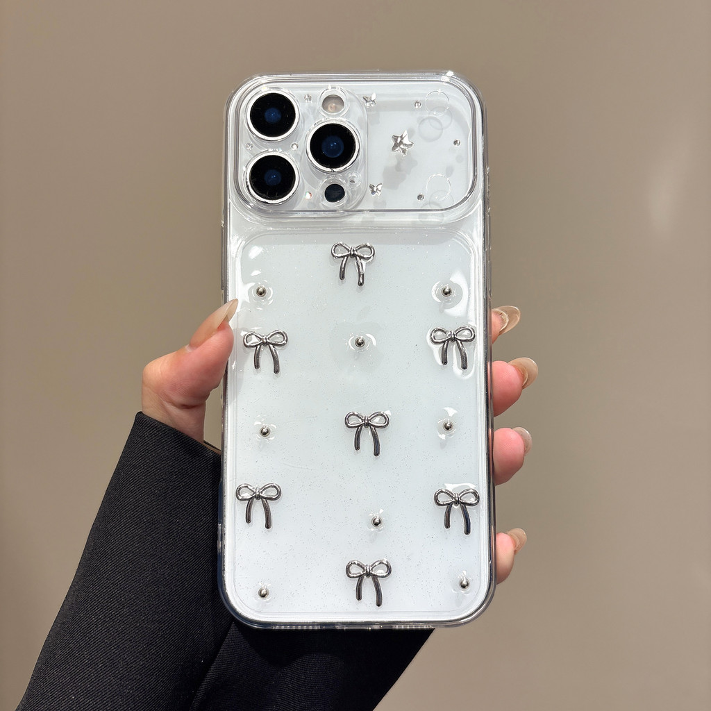 Ốp lưng iPhone buộc nơ lấp lánh phù hợp cho iPhone 17 Pro Max 17 16 ProMax 15 14 13 12 11 Ốp điện thoại chống rơi XELU