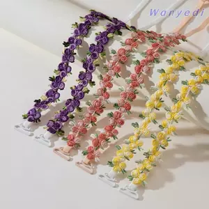 Dây đeo áo ngực hoa WANYEDI, Dây đeo vai đàn hồi có thể điều chỉnh, Dây đeo áo ngực chống trượt có thể tháo rời bằng vải Polyester Thay thế váy dự tiệc cưới