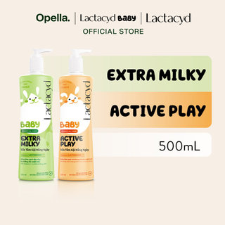 Bộ 1 Sữa Tắm Gội Trẻ em Lactacyd Baby Active Play 500ml +1 Lactacyd Baby Extra Milky 500ml