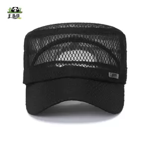 Mũ lưới mùa hè nam mùa hè Mũ lưới phẳng Snapba Mũ bóng chày có thể điều chỉnh Cadet Man Mũ trung thực thoáng khí EMKK
