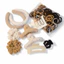 SAMO 111 Chiếc Kẹp Móng Vuốt Scrunchies, Bộ Phụ Kiện Tóc Màu Kem Cà Phê Mềm Mại, Bộ Băng Đô Lông Tơ Cổ Điển Sang Trọng Cho Nữ Bé Gái
