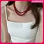 JASMINE Vintage Đỏ Đính Hạt Nelaces Cho Nữ Phong Cách Trung Hoa Hạt Thủy Tinh Nelace Tinh Tế Thanh Lịch Choker Thẩm Mỹ Phụ Kiện Trang Sức JASMINE