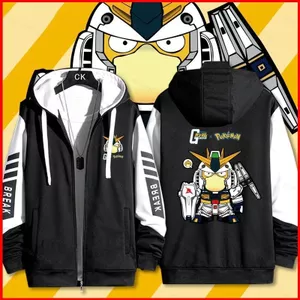Pokemon Pikachu Psyduck Di Động Phù Hợp Với Áo Khoác Áo Khoác Áo Unisex Dài Tay Top Cosplay