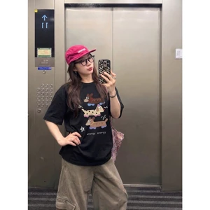 （Giao hàng 24h）Angela Áo thun oversize form rộng nam nữ Unisex Streetwear ANGELA ATL629