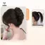 Bột chiên tổng hợp thanh lịch xoắn bóng tóc Bun Claw Clip Flower Bud Head Fluffy Dished Hair Ba Head Wig Bag [Mina]