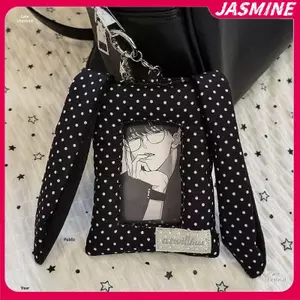 JASMINE Y2K Chấm Bi Tai Thỏ Đựng Thẻ 3 inch Kpop Photocard Chủ Quà Tặng Phong Cách Hàn Quốc Túi Mặt Dây Chuyền JASMINE