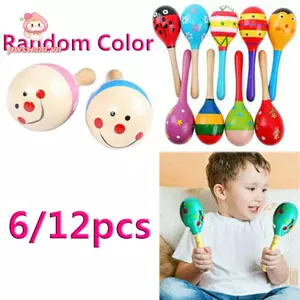 PWSEND 6 / 12 Cái Đồ Chơi Cho Bé Màu Sắc Ngẫu Nhiên Giáo Dục Trẻ Em Maraca Lục Lạc
