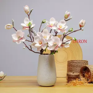 DARON Hoa Mộc Lan Nhân Tạo, Sang Trọng Chất Lượng Cao Mô Phỏng Lớn Mộc Lan, Hoa Lụa Cảm Ứng Thật Lớn Nhân Tạo Hoa Giả Phòng Khách