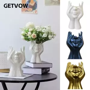 Thùng lưu trữ GETVOW, Hộp đựng bút trang trí máy tính để bàn nghệ thuật tạo kiểu cơ thể con người, Bình nhựa đa chức năng sáng tạo phong cách Bắc Âu Trường học văn phòng