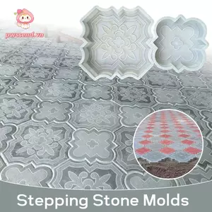 PWSSEND 2 Cái / bộ Dụng Cụ Xay Đá Bước, Khuôn Gạch Lát Nhựa 30cm, DIY Có Thể Tái Sử Dụng Hoa Nhỏ Đi Bộ Khuôn Gạch Cho Bãi Cỏ Sân Vườn