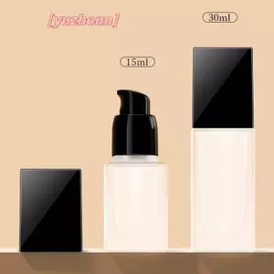 Chai bơm rỗng 15 / 30ml Hộp đựng kem nền dạng lỏng thủy tinh Trang điểm Chai vuông trong suốt Chai bơm di động