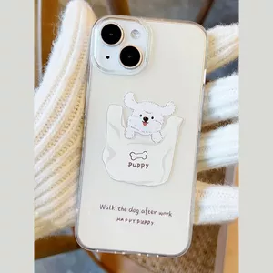 ins gió dễ thương cho trường hợp iPhone 17 1213 trong suốt 14PROMAX túi chó XR