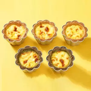 Ziyulinyuk 1 Cái Pudding Cup Khuôn Mini Sáo Bánh Chảo Chống Dính Khuôn Thạch Làm Nóng Nhanh Hợp Kim Nhôm Nướng Cốc Khuôn VN