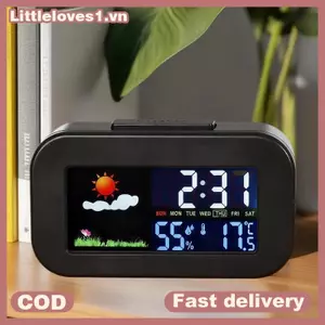 Littleloves1 Trạm Thời Tiết Thông Minh Clo Có Màn Hình Màu - Màn Hình Nhiệt Độ & Độ Ẩm Balit Cho Trẻ Em & Thanh Thiếu Niên Phòng Ngủ / Ký Túc Xá Bàn VN