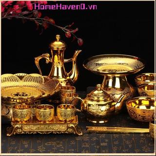 Ấm trà HOMEHAVEN, Cốc trang trí ngôi chùa vàng gia đình, Kính rượu cổ điển trang trí