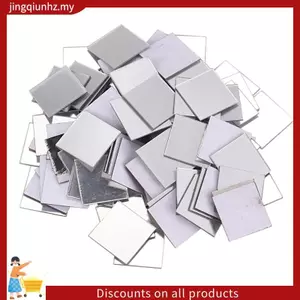 100 Miếng Dán Tường Ngói Gương 3D Decal Trang Trí Phòng Stick (Bạc)