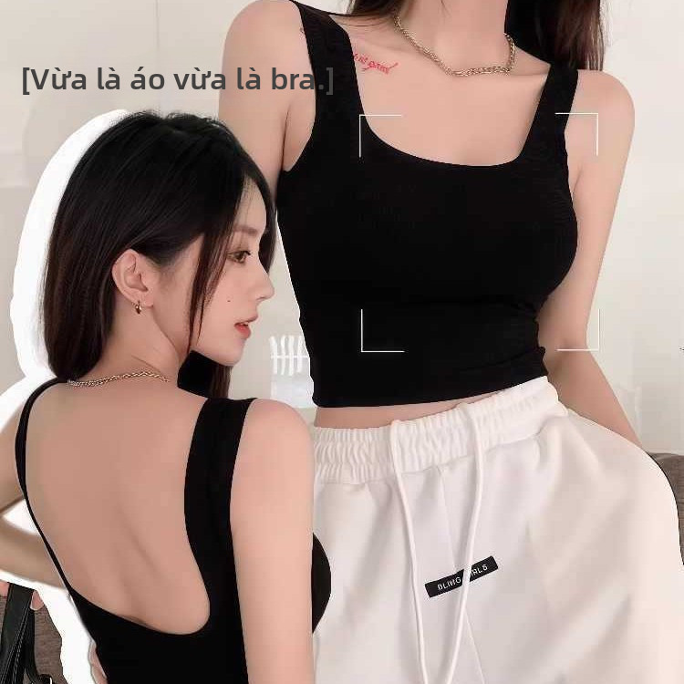 Áo Bra Top nữ mùa hè có đệm ngực cố định không gọng lưng hở ôm dáng mặc ngoài hoặc làm áo lót phối đồ đi chơi hàng ngày