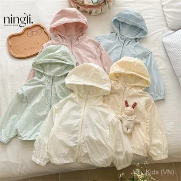 Áo khoác hợp thời trang cho bé Quần áo trẻ em Áo trẻ em Bé gái Quần áo trẻ em áo bé trai có mũ trùm đầu Quần áo mùa hè với thông thường
