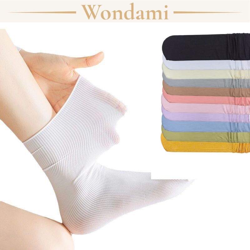 Vớ Cổ Cao Nữ Hàn Quốc Mỏng Mịn Màu Kẹo Ngọt Tất Bắp Chân Thun Lạnh Làm Mát Dễ Thương Học Sinh